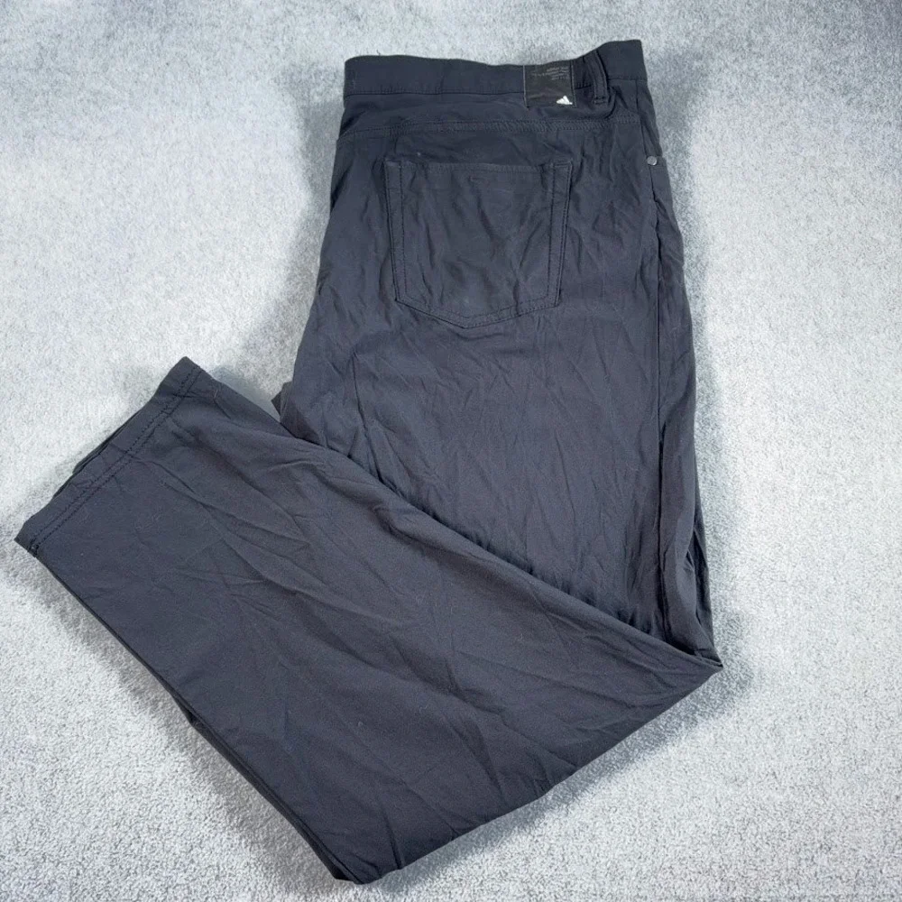 Adidas Golf Go-To 5 Pocket Pant Mens 42x32 Black Solid Tapered Fit Primegreen